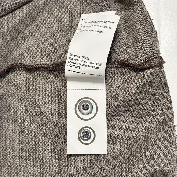 Untuckit Polo Shirt Long Sleeve Brown Damaschino Diamond Casual Men's Size XL - Picture 12 of 12